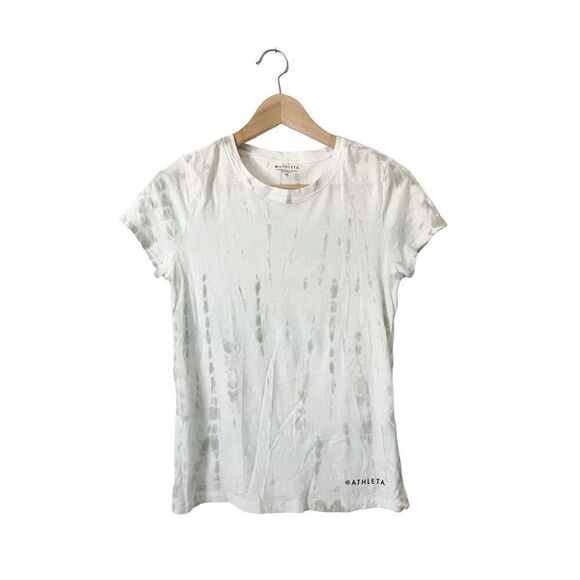Athleta White Tie Dye Short Sleeve Athletic T-Shirt XS - Picture 1 of 5